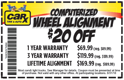 August 2018 wheel alignment coupon - Car-X