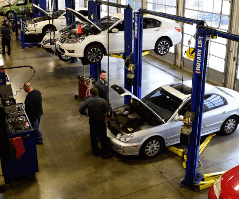 Engine repair on a car