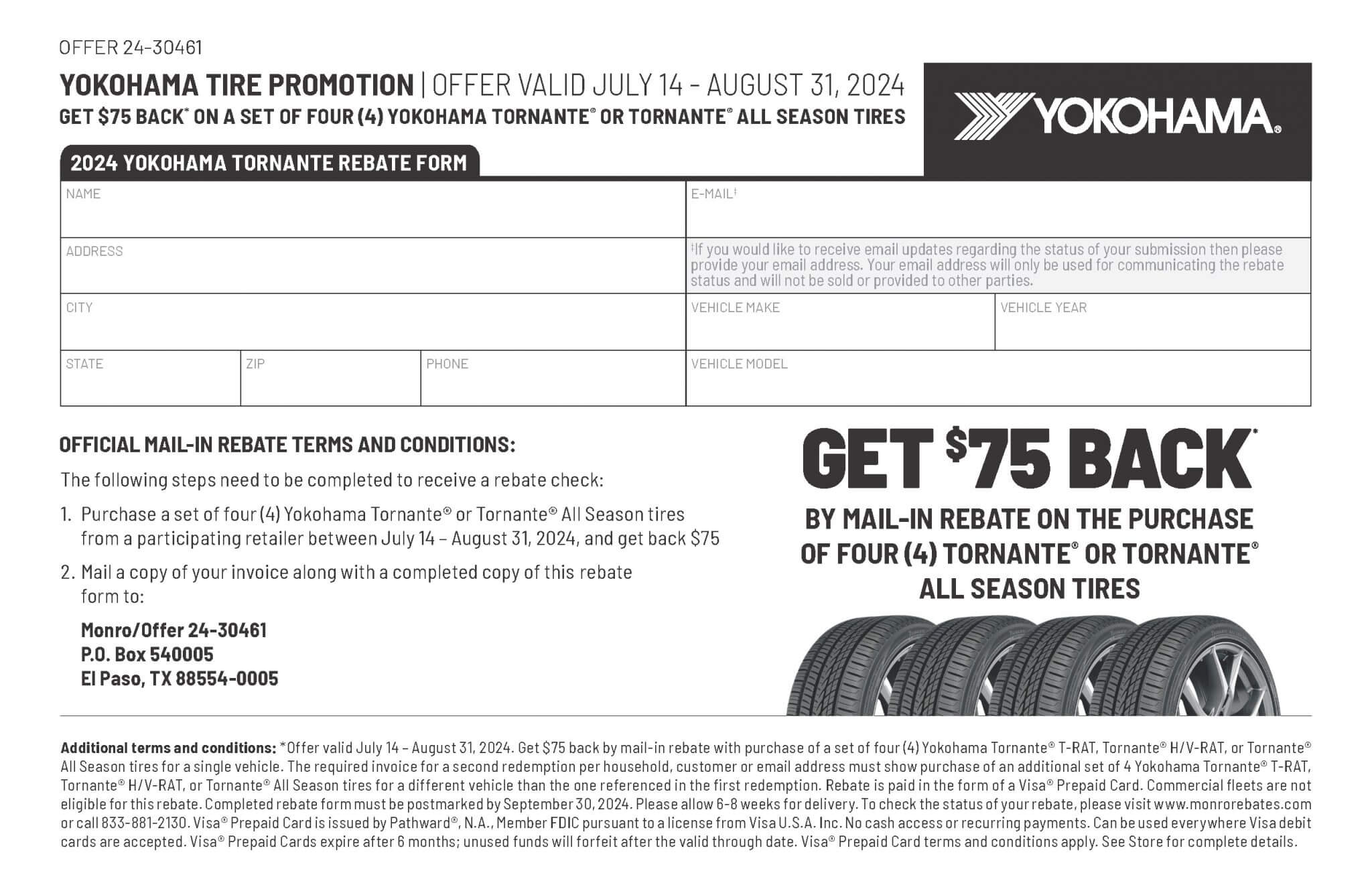 yokohama tire rebate