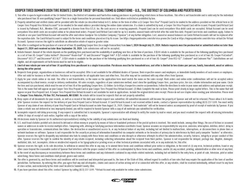 cooper tire rebate