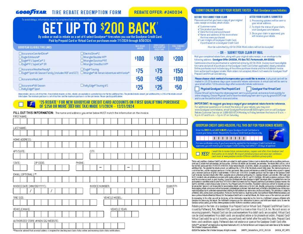 Goodyear Tire Rebate