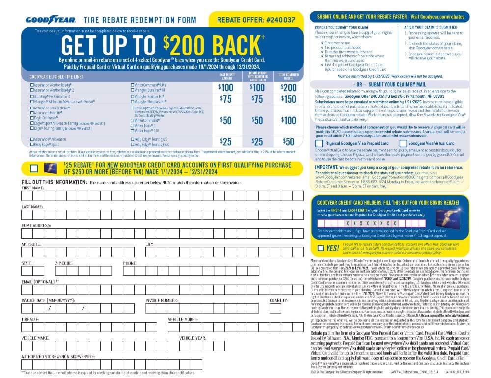 Goodyear rebate