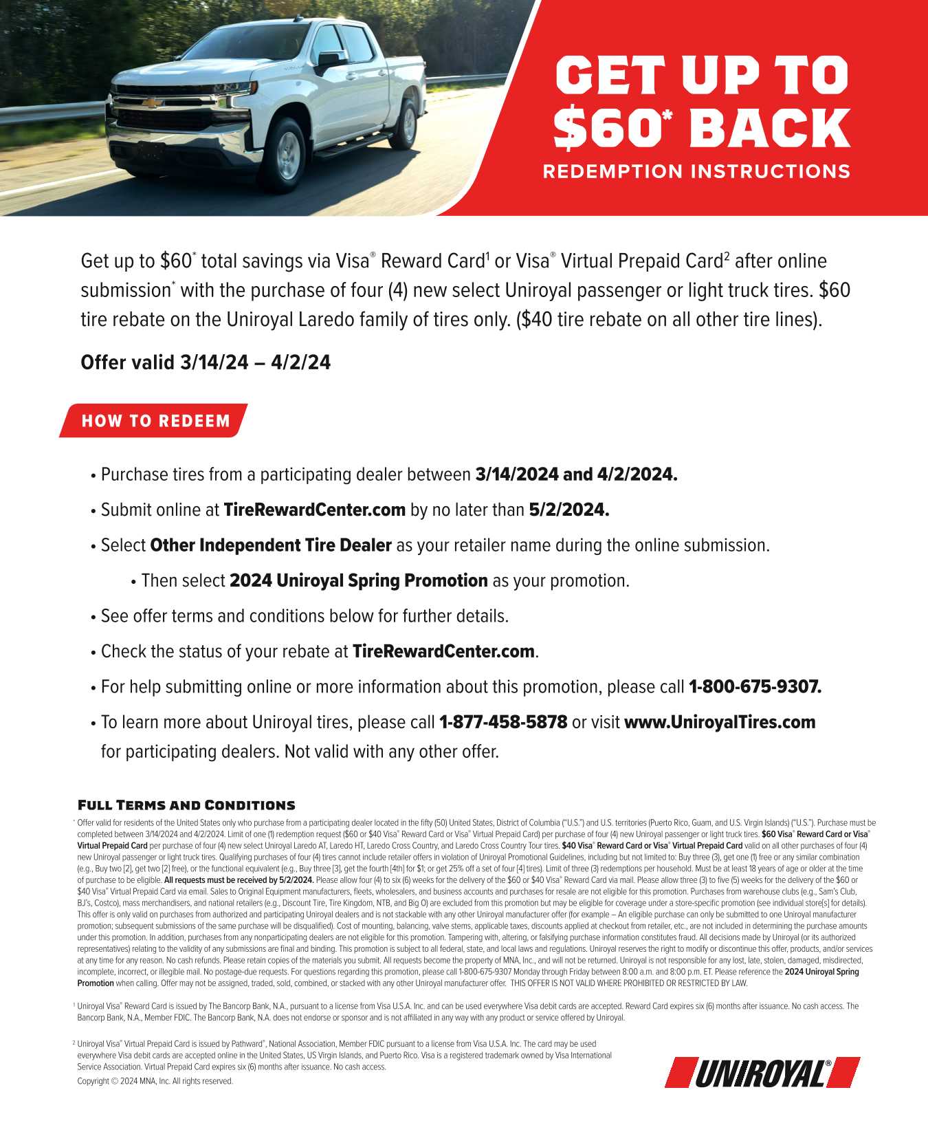 Uniroyal tire rebate